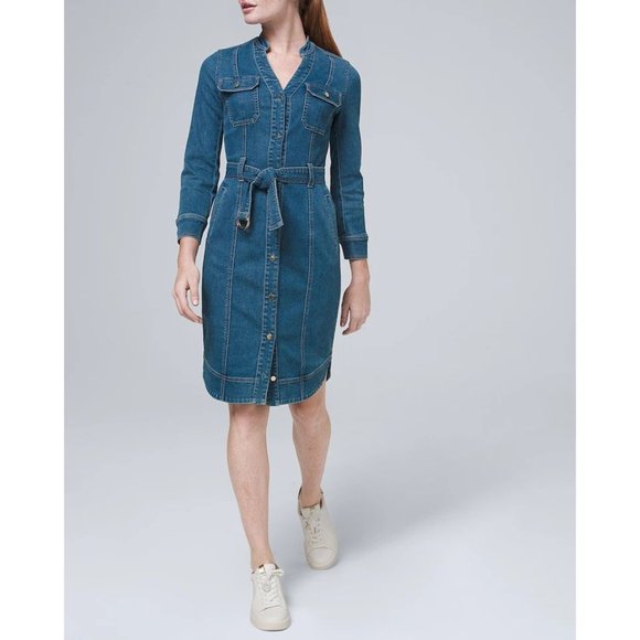 White House Black Market Dresses & Skirts - WHBM Blue Jean Everyday Soft Denim Dress sz 6